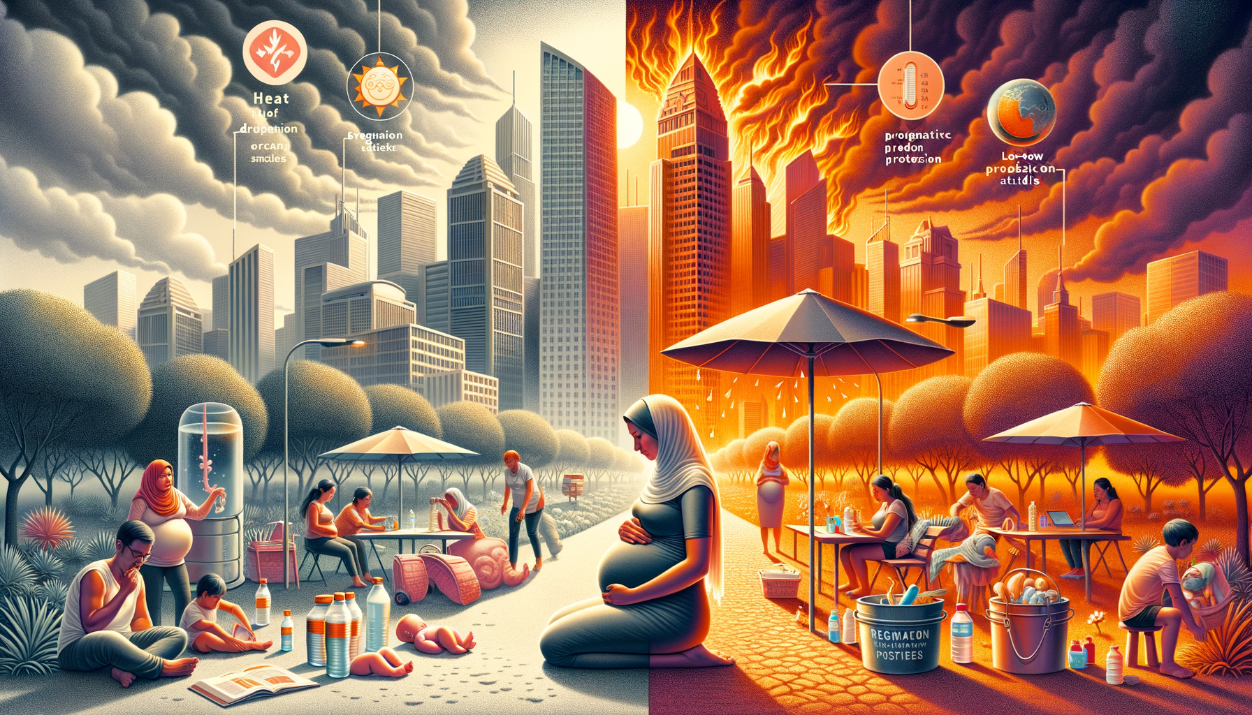 Heat exposure is a significant environmental stressor that adversely affects pregnancy outcomes.